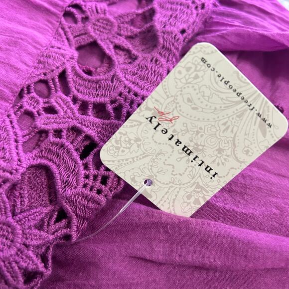 NEW Free People FP One Ilektra Slip Dress in Mulberry Lace Boho Size Medium $98 - Picture 3 of 8